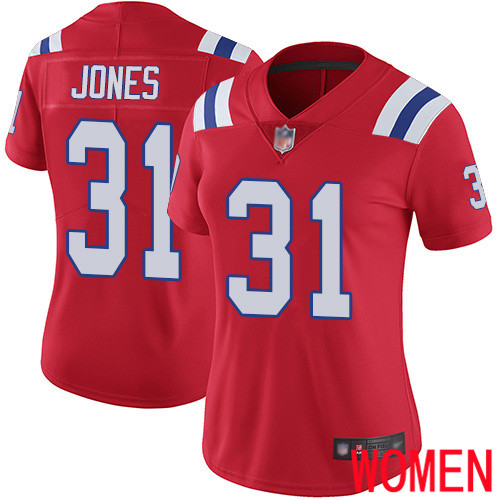 New England Patriots Football #31 Vapor Limited Red Women Jonathan Jones Alternate NFL Jersey->women nfl jersey->Women Jersey